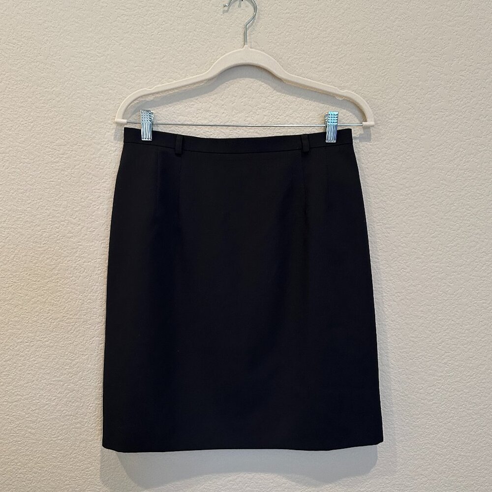 Talbots Black Wool Pencil Skirt with Belt Loops